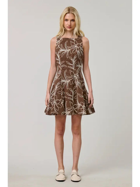 Willow Embroidered Sleeveless Mini Dress