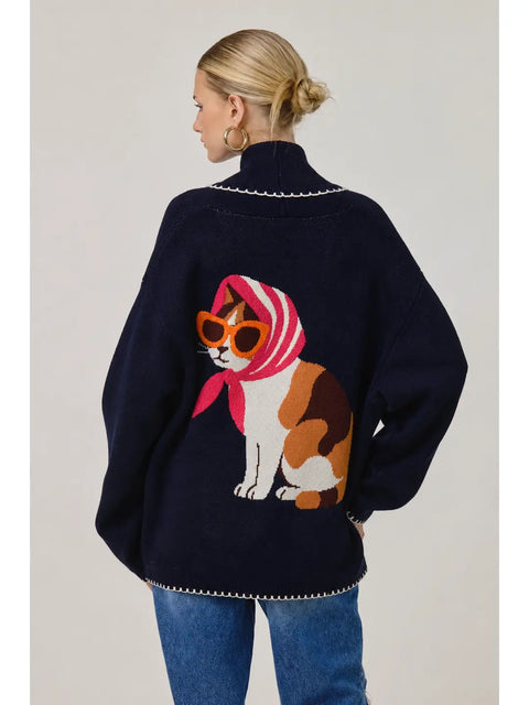 Coco Chic Cardigan in Navy