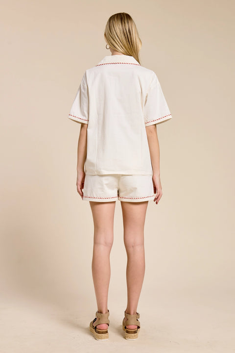 Capri Notte Embroidered Shirt Top
