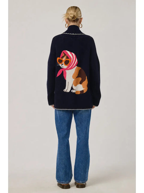 Coco Chic Cardigan in Navy