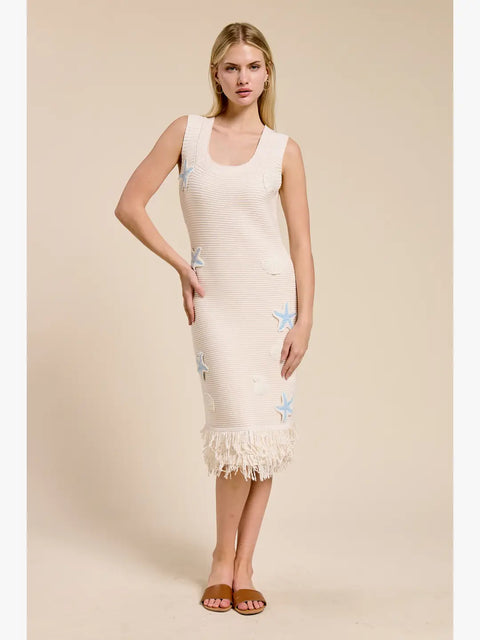 Sandy Shell Sweater Midi Dress