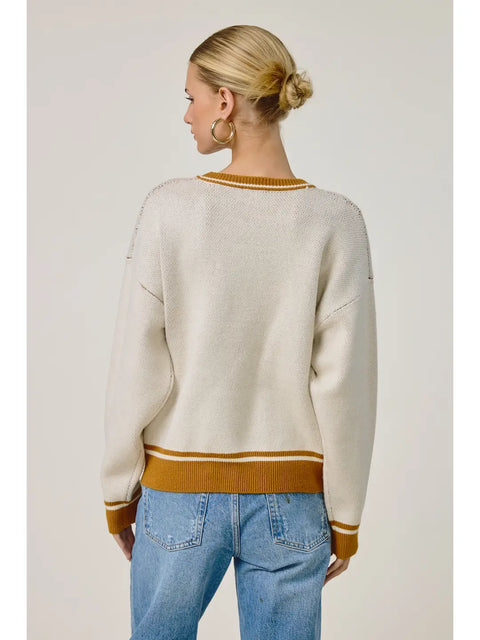 Stay Golden Dog Motif Sweater
