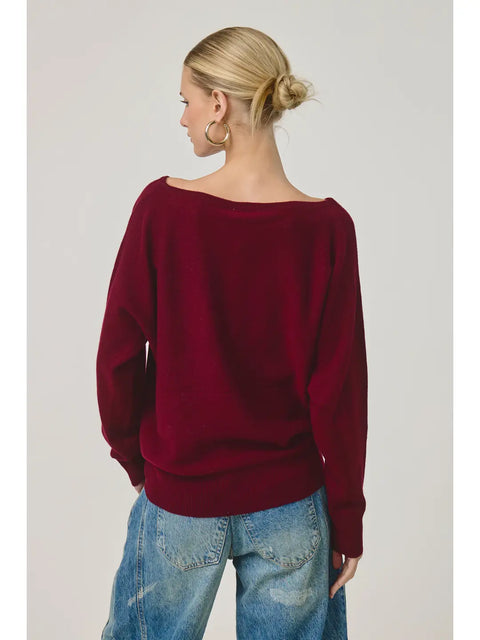 Gris Cashmere Sweater Pullover in Bordeaux