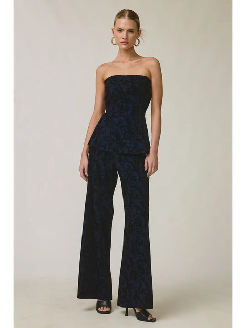 Midnight Textured Strapless Top
