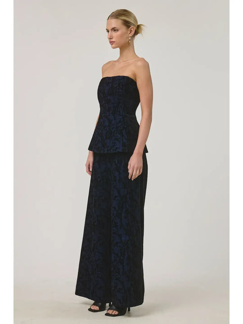 Midnight Textured Strapless Top