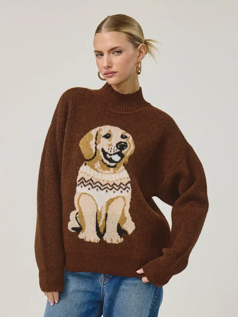 Cozy Pup Mock Neck Sweater