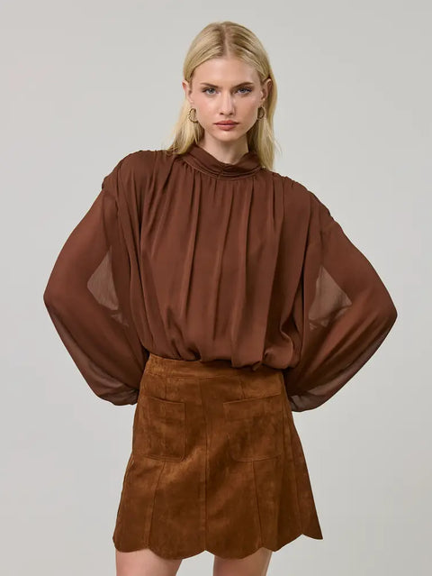 Sienna Scallop Suede Mini Skirt