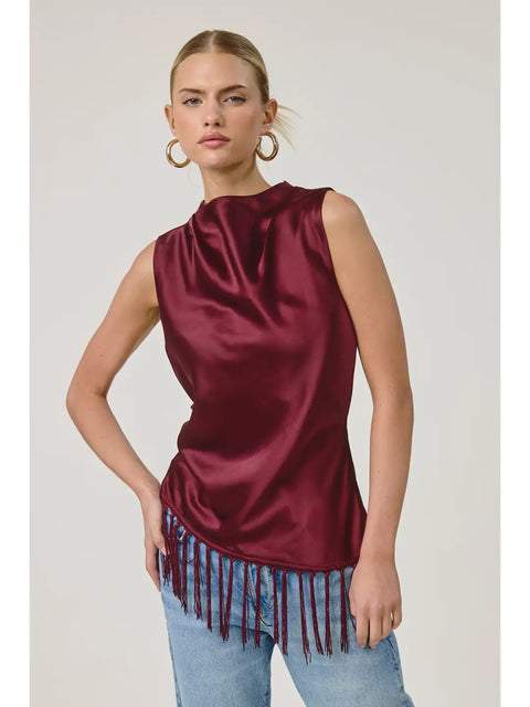 Marais Satin Fringe Top