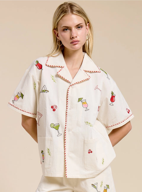 Capri Notte Embroidered Shirt Top