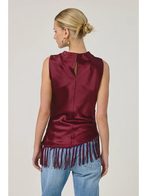 Marais Satin Fringe Top