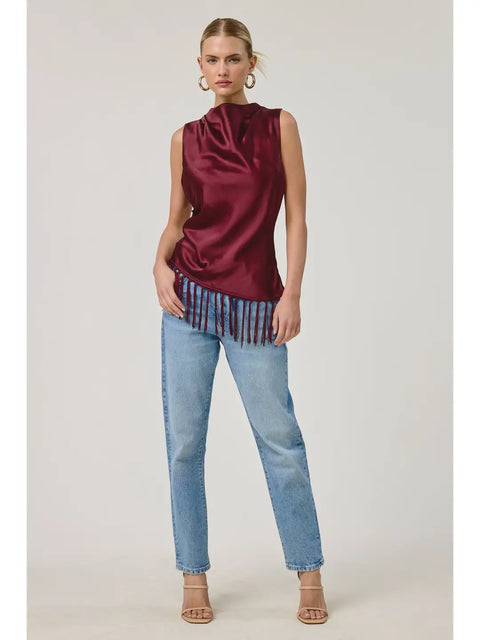 Marais Satin Fringe Top