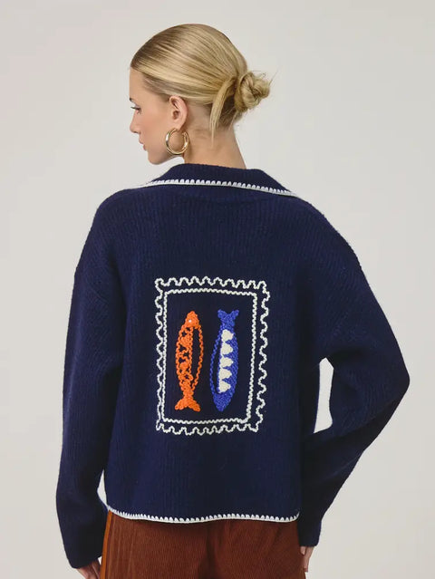 Fisherman’s Postcard Sweater Cardigan