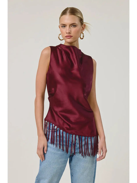 Marais Satin Fringe Top