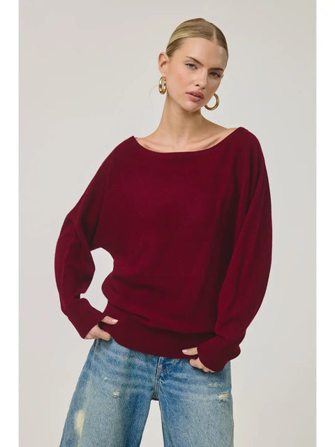 Gris Cashmere Sweater Pullover in Bordeaux