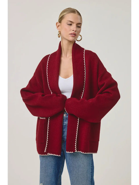 Coco Chic Cardigan in Burgundy