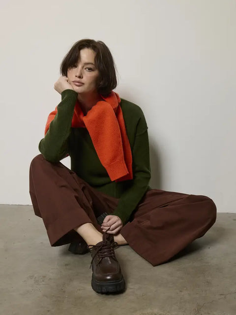Jaine Cashmere Sweater Pullover in Pine