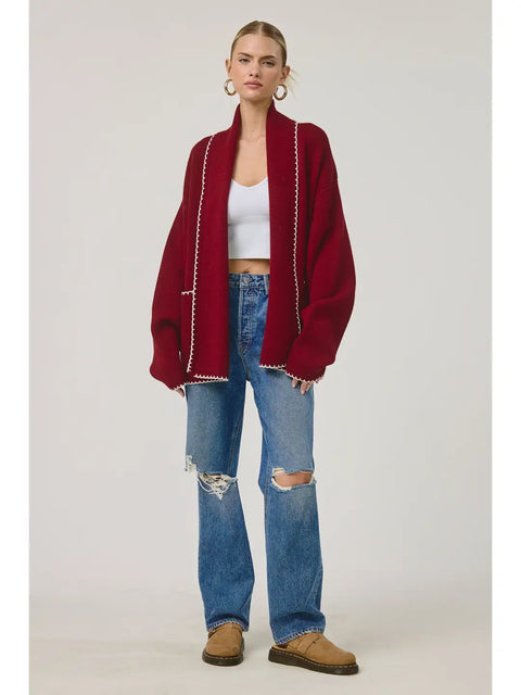 Coco Chic Cardigan in Burgundy