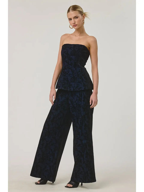 Midnight Textured Strapless Top