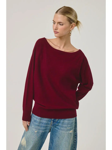 Gris Cashmere Sweater Pullover in Bordeaux