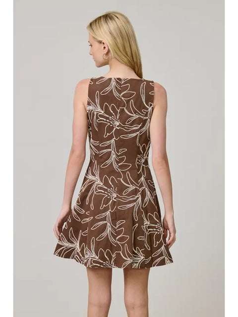 Willow Embroidered Sleeveless Mini Dress