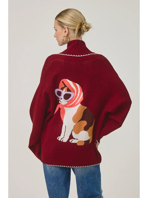 Coco Chic Cardigan in Burgundy