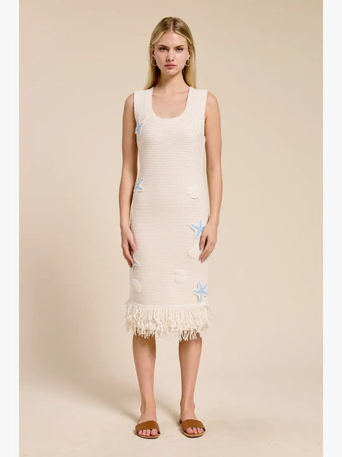 Sandy Shell Sweater Midi Dress