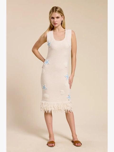 Sandy Shell Sweater Midi Dress