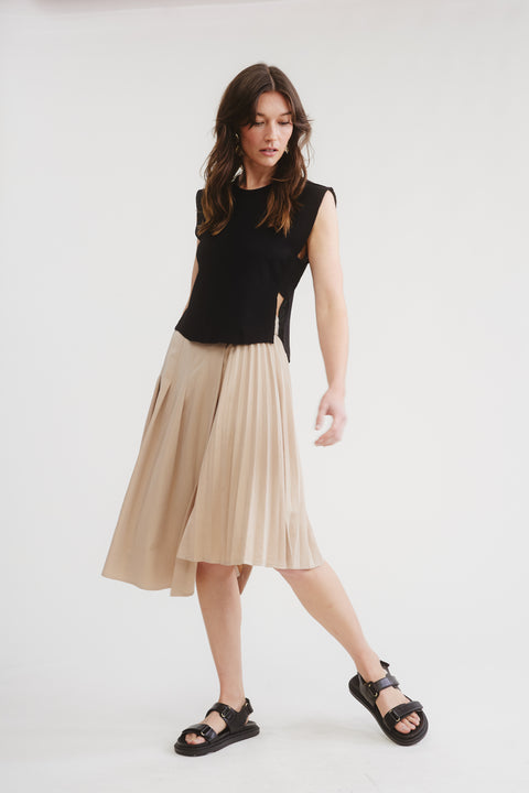 Kelly Asymmetric Pleated Skirt