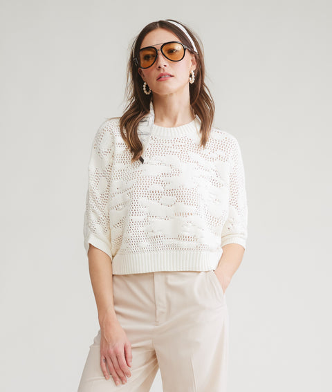 Crescent Open Knitting Sweater Top