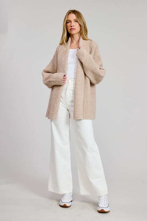 Flat White Maridl 3D Puppy Sweater Cardigan