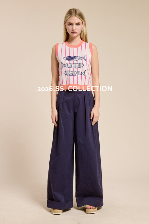 Candy Coral Marine Sweater Top