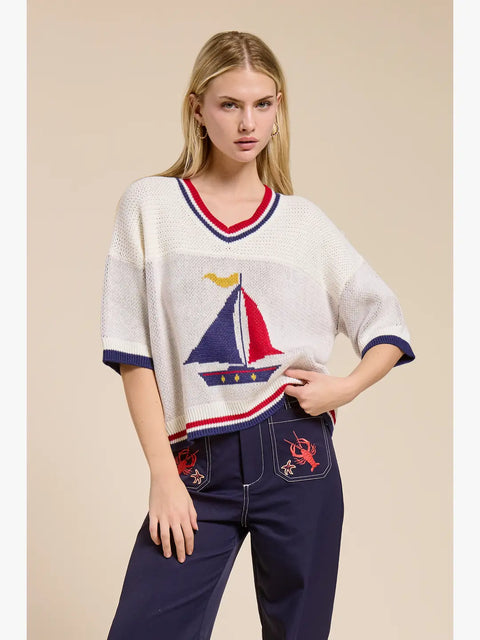 Marine Embroidery Trousers