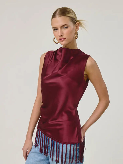 Marais Satin Fringe Top