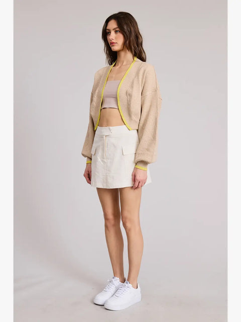 Angie Sweater Cardigan in Cream Yellow