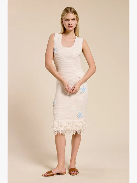 Sandy Shell Sweater Midi Dress