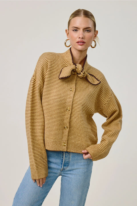 Sienna Bow Sweater Button-down Cardigan