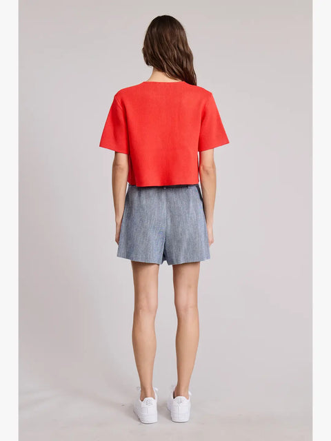 Angela Sweater Cardigan in Tomato