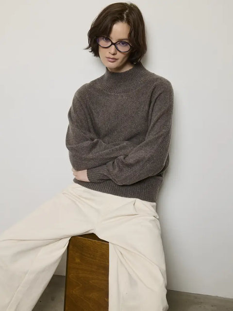 Terni Dolman Neck Cashmere Sweater Pullover in Espresso
