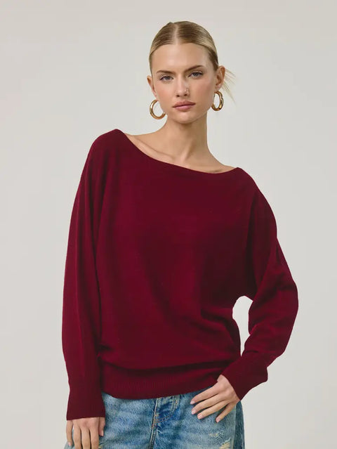 Gris Cashmere Sweater Pullover in Bordeaux
