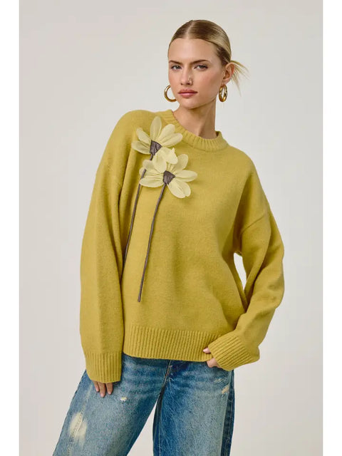 Bloom Appliqué Sweater Pullover