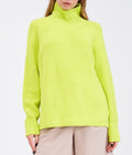 Leilani Funnel neck Sweater Pullover in Lime